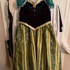 Frozen Anna Coronation Green and Black Dress with Gold Accents